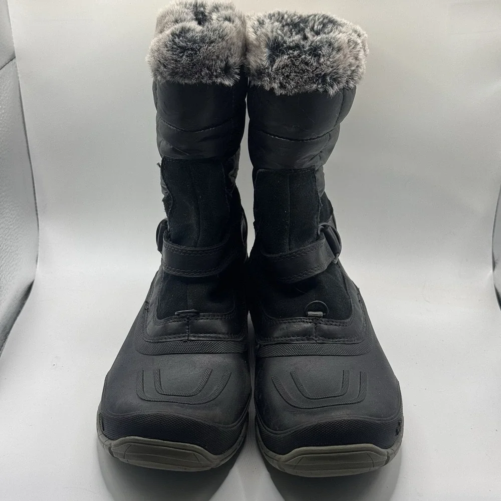 The North Face Snow Boot Women Sz 8 Shellista Pull-On Winter Faux Fur Black